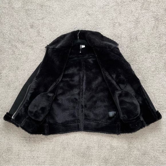 H&M Fall Winter Faux Suede Biker Jacket sz 2 - Picture 2 of 4
